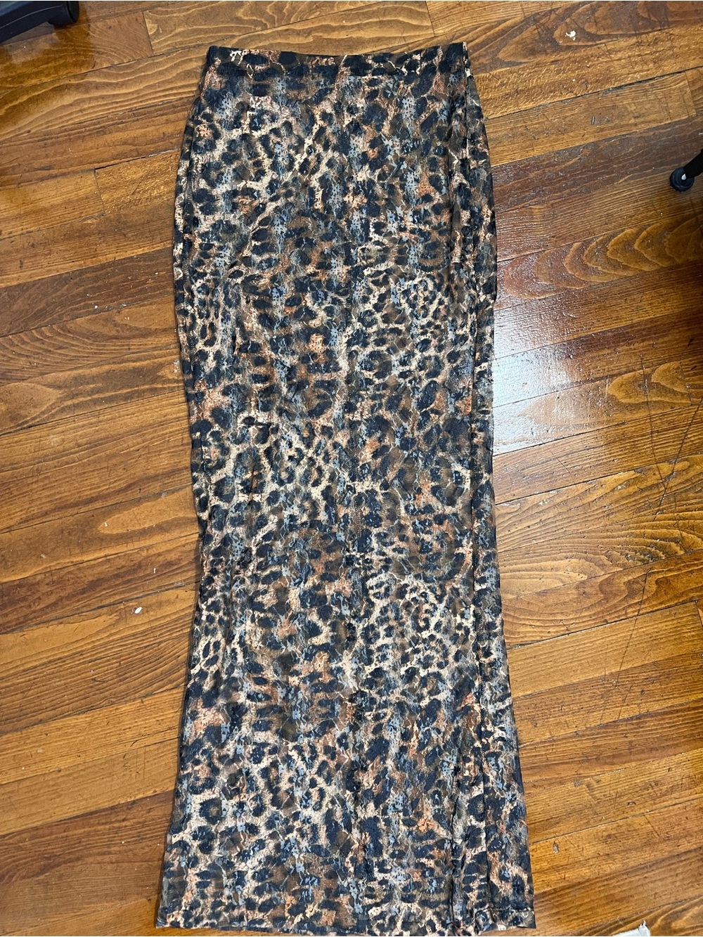 Missguided Leopard Print Maxi Skirt - Black & Brown. SIZE XS.